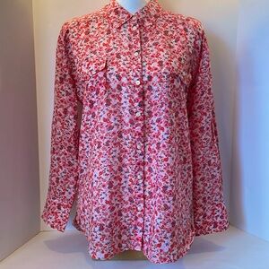 C&C California | button-down cotton and silk roll-sleeve blouse